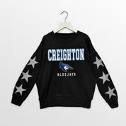 CREIGHTON BLUEJAYS VELOCITY KIDS STAR SLEEVE CREWNECK PULLOVER