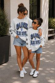 DUKE BLUE DEVILS KIDS STAR SLEEVE CREWNECK PULLOVER