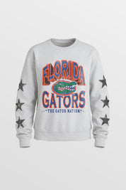 FLORIDA GATORS KIDS STAR SLEEVE CREWNECK PULLOVER