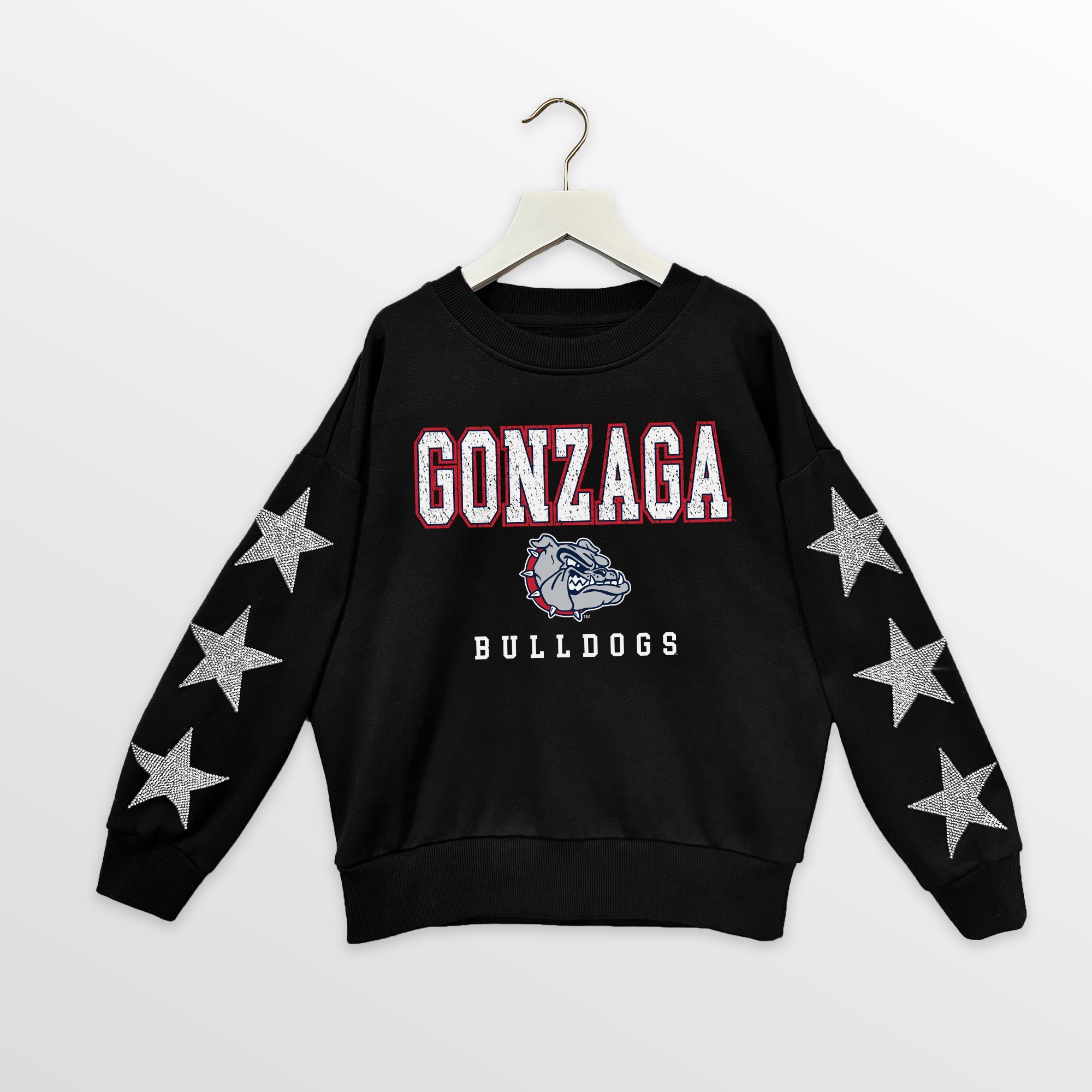 GONZAGA BULLDOGS VELOCITY KIDS STAR SLEEVE CREWNECK PULLOVER