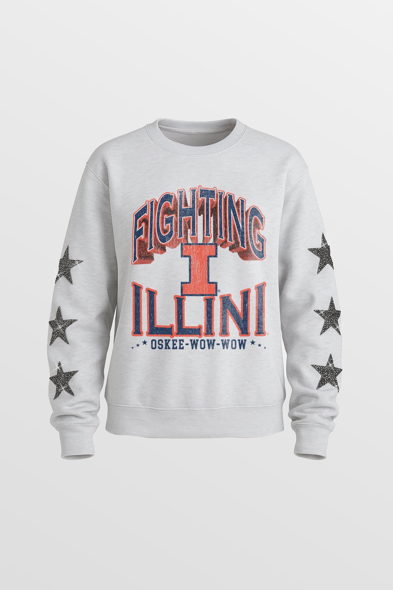 ILLINOIS FIGHTING ILLINI KIDS STAR SLEEVE CREWNECK PULLOVER
