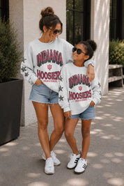 INDIANA HOOSIERS KIDS STAR SLEEVE CREWNECK PULLOVER