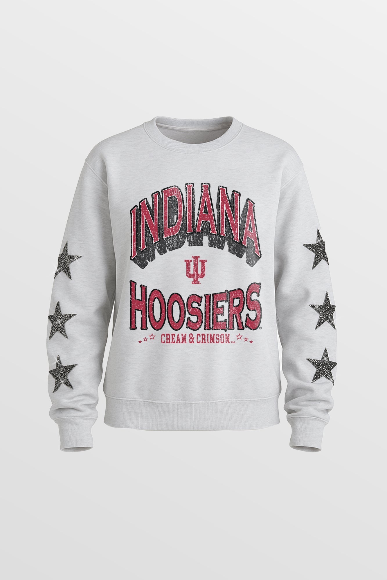 INDIANA HOOSIERS KIDS STAR SLEEVE CREWNECK PULLOVER