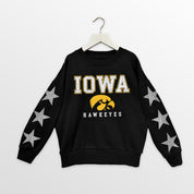 IOWA HAWKEYES VELOCITY KIDS STAR SLEEVE CREWNECK PULLOVER