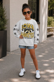 IOWA HAWKEYES KIDS STAR SLEEVE CREWNECK PULLOVER