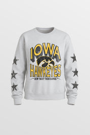 IOWA HAWKEYES KIDS STAR SLEEVE CREWNECK PULLOVER