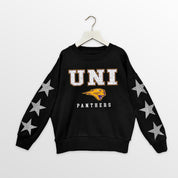 NORTHERN IOWA PANTHERS VELOCITY KIDS STAR SLEEVE CREWNECK PULLOVER