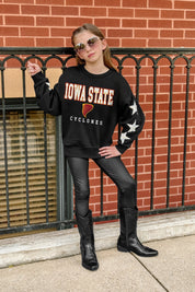 IOWA STATE CYCLONES VELOCITY KIDS STAR SLEEVE CREWNECK PULLOVER