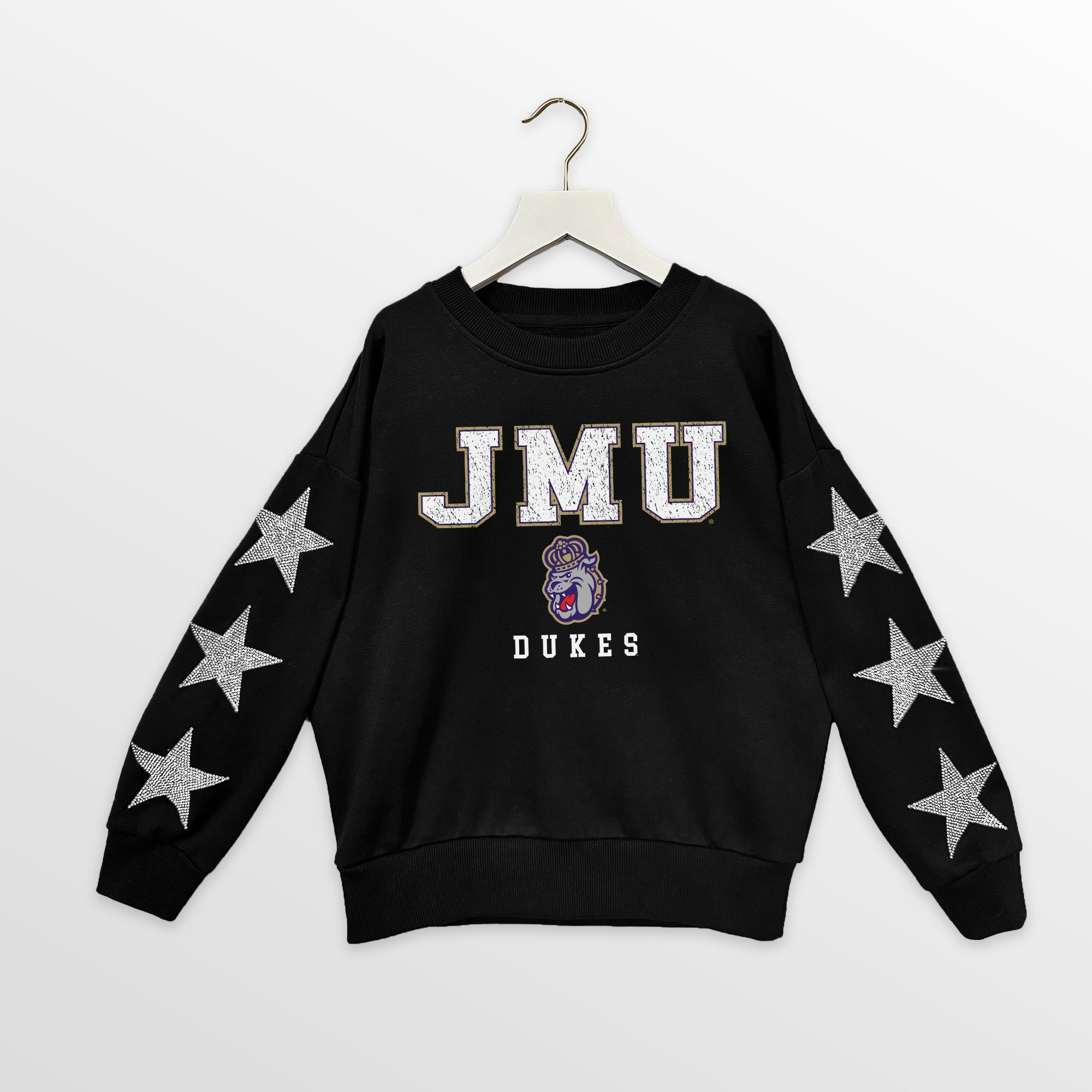 JAMES MADISON DUKES VELOCITY KIDS STAR SLEEVE CREWNECK PULLOVER