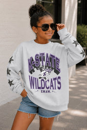 KANSAS STATE WILDCATS KIDS STAR SLEEVE CREWNECK PULLOVER