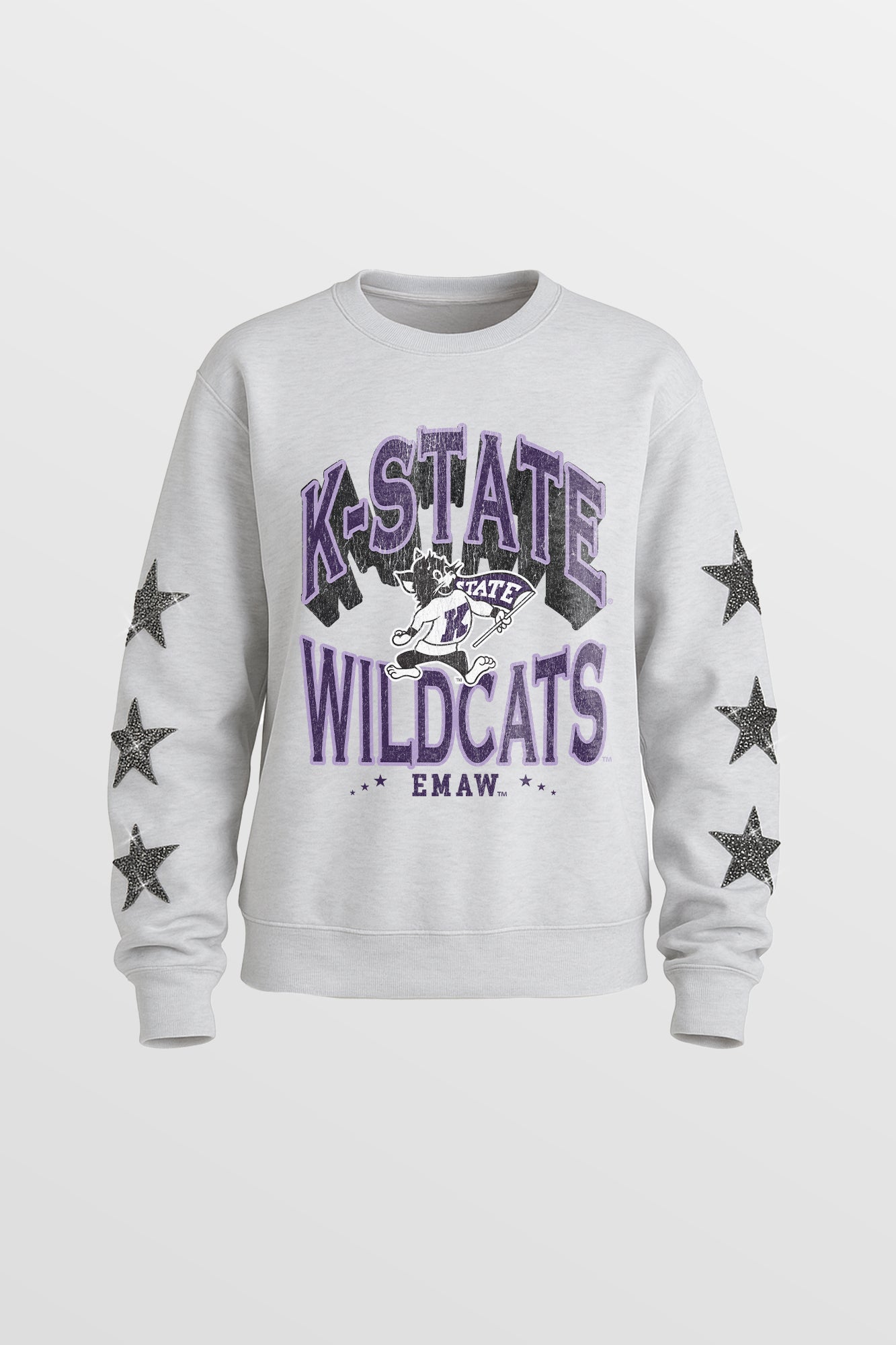 KANSAS STATE WILDCATS KIDS STAR SLEEVE CREWNECK PULLOVER
