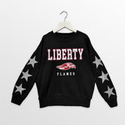 LIBERTY FLAMES VELOCITY KIDS STAR SLEEVE CREWNECK PULLOVER