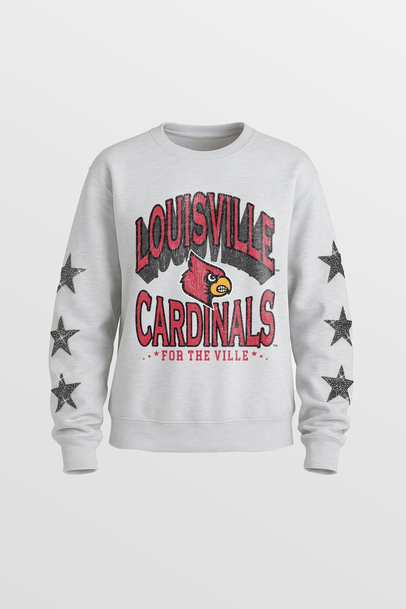LOUISVILLE CARDINALS KIDS STAR SLEEVE CREWNECK PULLOVER