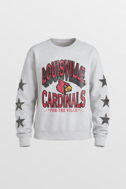 LOUISVILLE CARDINALS KIDS STAR SLEEVE CREWNECK PULLOVER