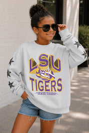 LSU TIGERS KIDS STAR SLEEVE CREWNECK PULLOVER