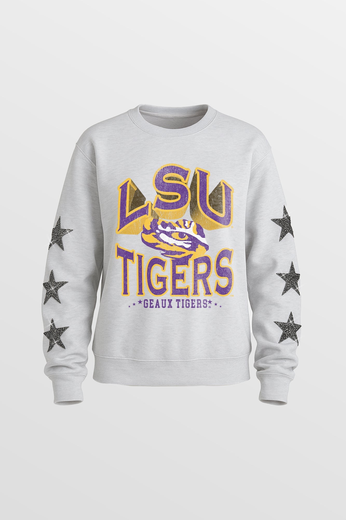 LSU TIGERS KIDS STAR SLEEVE CREWNECK PULLOVER