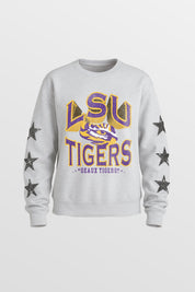 LSU TIGERS KIDS STAR SLEEVE CREWNECK PULLOVER