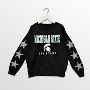 MICHIGAN STATE SPARTANS VELOCITY KIDS STAR SLEEVE CREWNECK PULLOVER