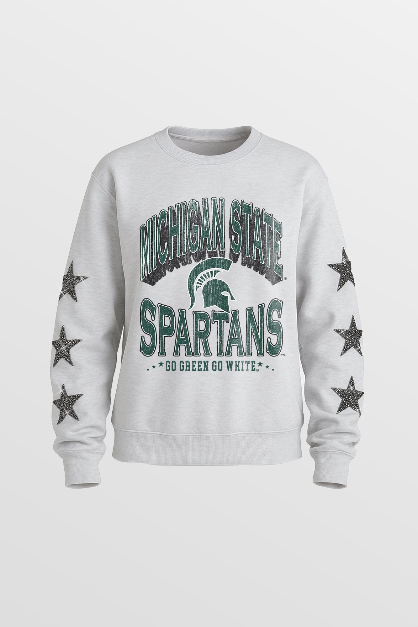 MICHIGAN STATE SPARTANS KIDS STAR SLEEVE CREWNECK PULLOVER