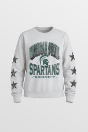 MICHIGAN STATE SPARTANS KIDS STAR SLEEVE CREWNECK PULLOVER