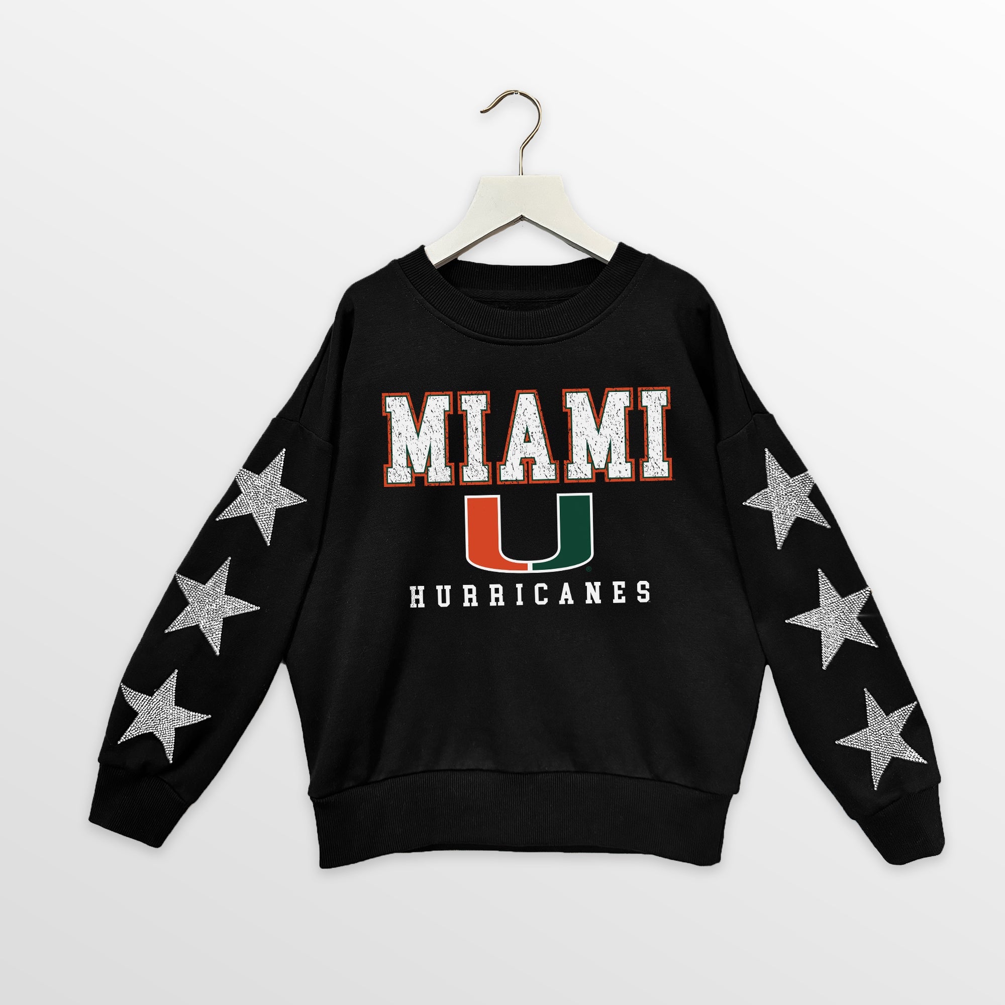 MIAMI HURRICANES VELOCITY KIDS STAR SLEEVE CREWNECK PULLOVER