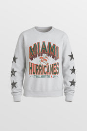 MIAMI HURRICANES KIDS STAR SLEEVE CREWNECK PULLOVER
