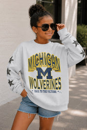 MICHIGAN WOLVERINES KIDS STAR SLEEVE CREWNECK PULLOVER