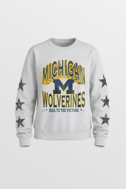 MICHIGAN WOLVERINES KIDS STAR SLEEVE CREWNECK PULLOVER