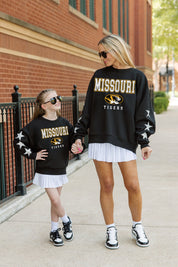MISSOURI TIGERS VELOCITY KIDS STAR SLEEVE CREWNECK PULLOVER