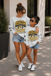 MISSOURI TIGERS KIDS STAR SLEEVE CREWNECK PULLOVER