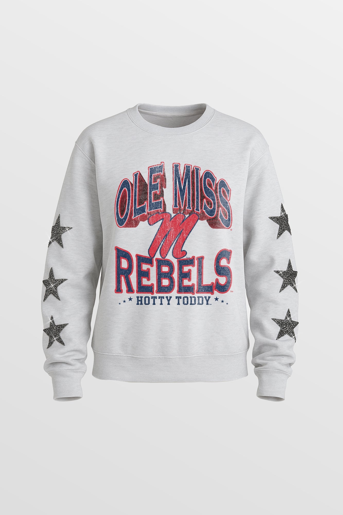 OLE MISS REBELS KIDS STAR SLEEVE CREWNECK PULLOVER