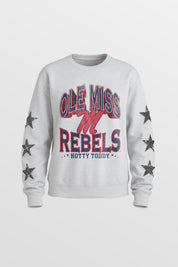OLE MISS REBELS KIDS STAR SLEEVE CREWNECK PULLOVER