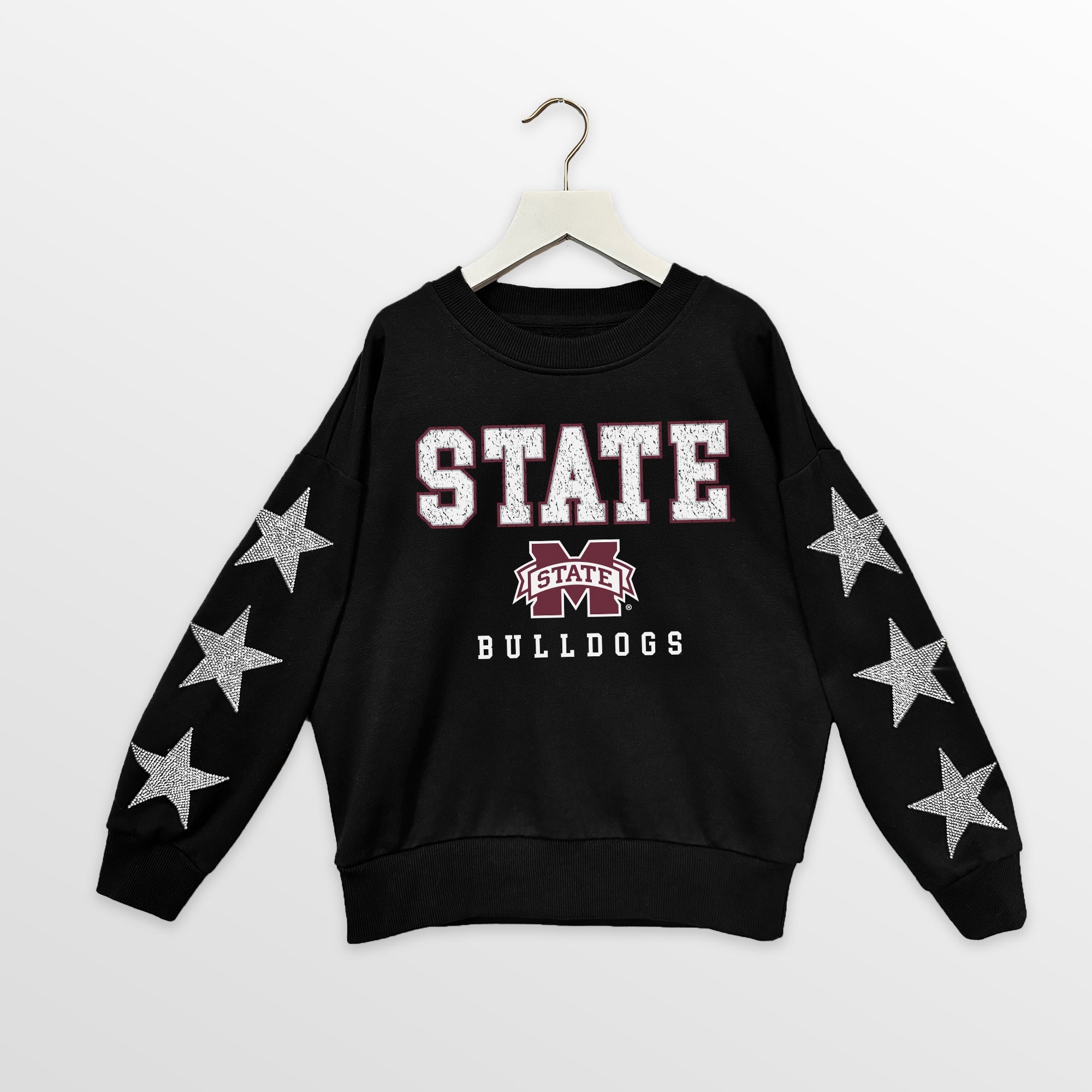 MISSISSIPPI STATE BULLDOGS VELOCITY KIDS STAR SLEEVE CREWNECK PULLOVER