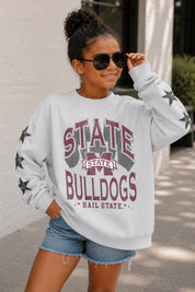 MISSISSIPPI STATE BULLDOGS KIDS STAR SLEEVE CREWNECK PULLOVER