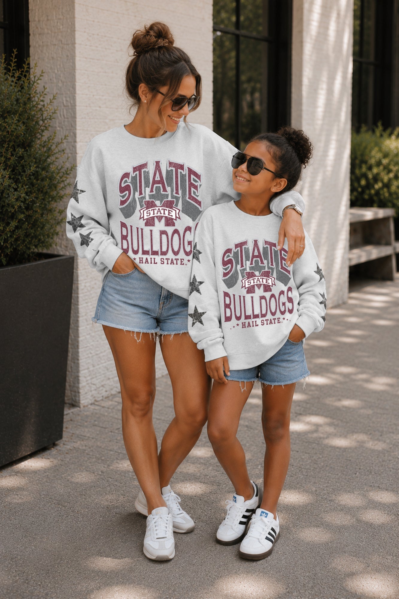 MISSISSIPPI STATE BULLDOGS KIDS STAR SLEEVE CREWNECK PULLOVER
