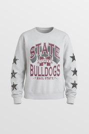 MISSISSIPPI STATE BULLDOGS KIDS STAR SLEEVE CREWNECK PULLOVER