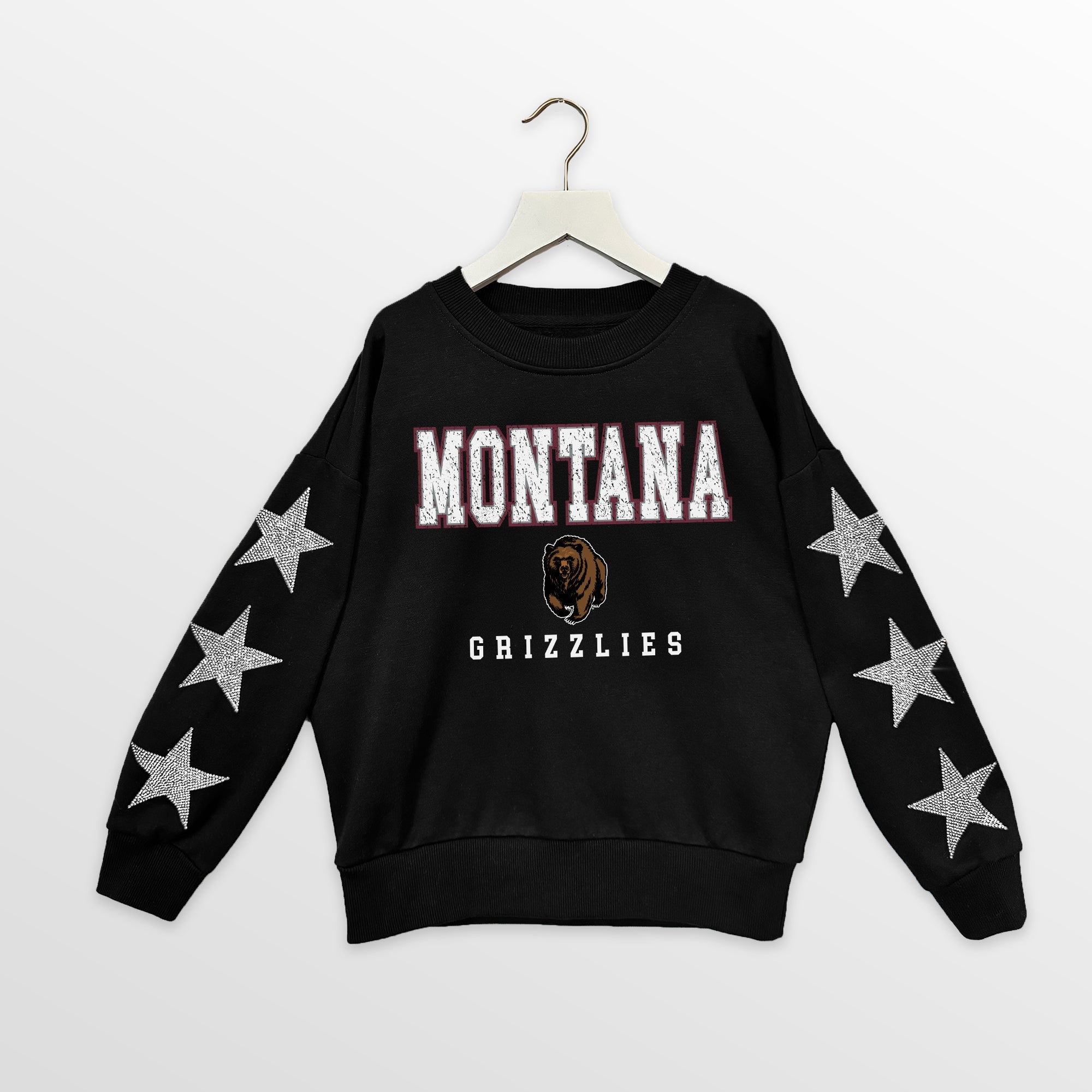 MONTANA GRIZZLIES VELOCITY KIDS STAR SLEEVE CREWNECK PULLOVER