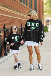 NORTH DAKOTA FIGHTING HAWKS VELOCITY KIDS STAR SLEEVE CREWNECK PULLOVER