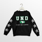 NORTH DAKOTA FIGHTING HAWKS VELOCITY KIDS STAR SLEEVE CREWNECK PULLOVER
