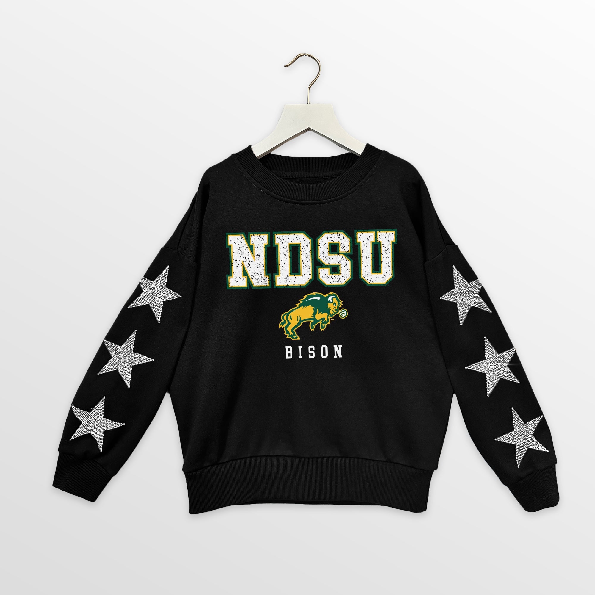 NORTH DAKOTA STATE BISON VELOCITY KIDS STAR SLEEVE CREWNECK PULLOVER