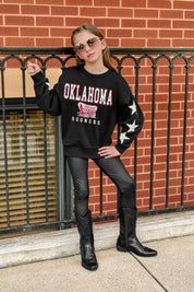 OKLAHOMA SOONERS VELOCITY KIDS STAR SLEEVE CREWNECK PULLOVER