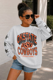 OKLAHOMA STATE COWBOYS KIDS STAR SLEEVE CREWNECK PULLOVER