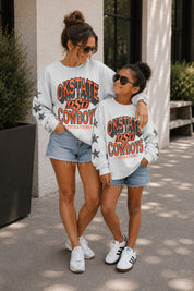 OKLAHOMA STATE COWBOYS KIDS STAR SLEEVE CREWNECK PULLOVER