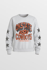 OKLAHOMA STATE COWBOYS KIDS STAR SLEEVE CREWNECK PULLOVER