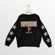 PEPPERDINE WAVES VELOCITY KIDS STAR SLEEVE CREWNECK PULLOVER