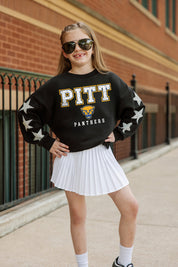 PITTSBURGH PANTHERS VELOCITY KIDS STAR SLEEVE CREWNECK PULLOVER