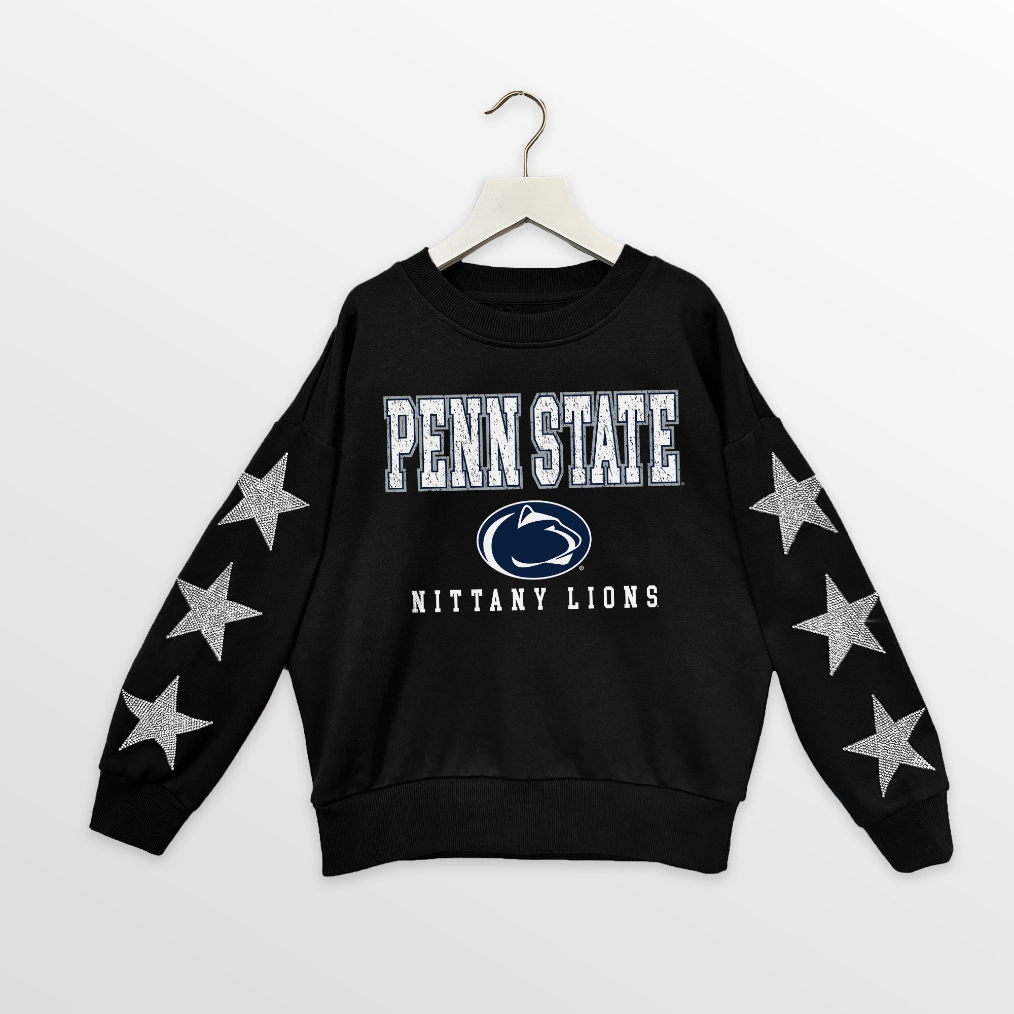PENN STATE NITTANY LIONS VELOCITY KIDS STAR SLEEVE CREWNECK PULLOVER