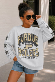 PURDUE BOILERMAKERS KIDS STAR SLEEVE CREWNECK PULLOVER