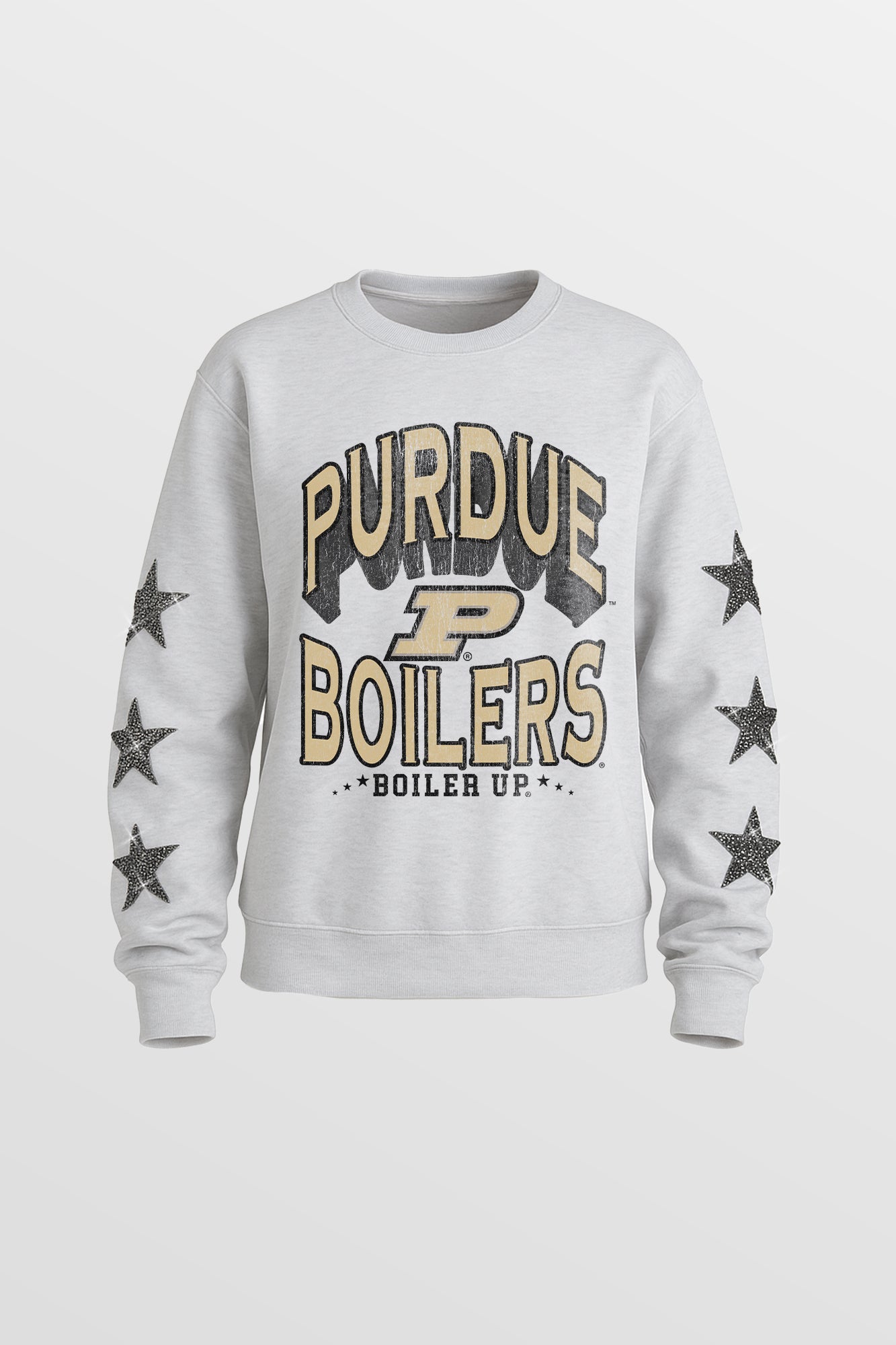 PURDUE BOILERMAKERS KIDS STAR SLEEVE CREWNECK PULLOVER