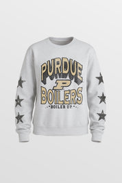 PURDUE BOILERMAKERS KIDS STAR SLEEVE CREWNECK PULLOVER